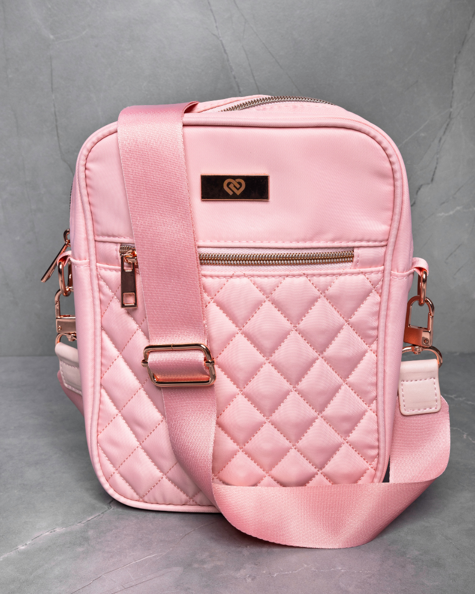 Mini Quilted Backpack in Blush
