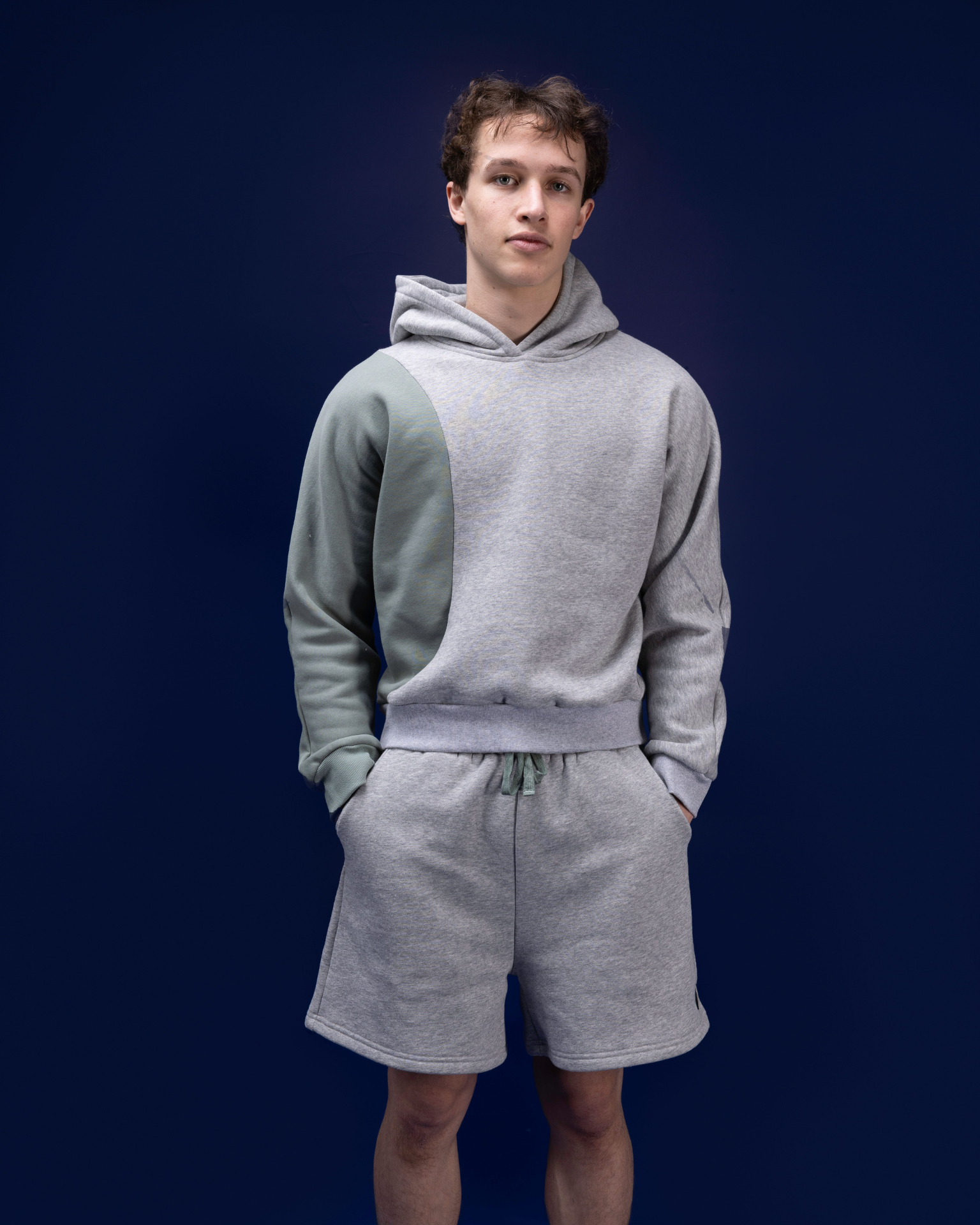 Sage Green & Grey Warm Up Shorts
