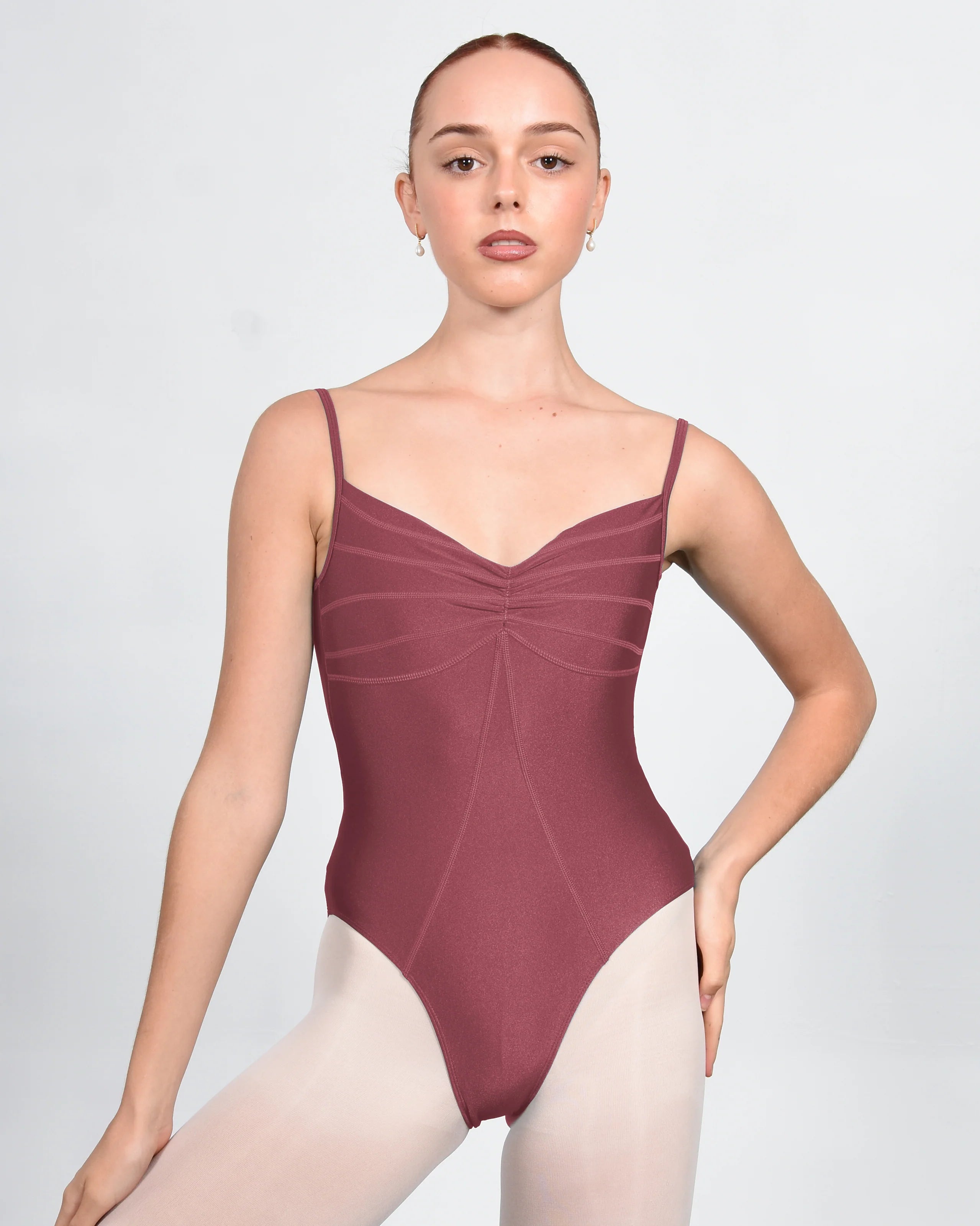 Ariel Rose Gold Gloss Leotard Super High Cut