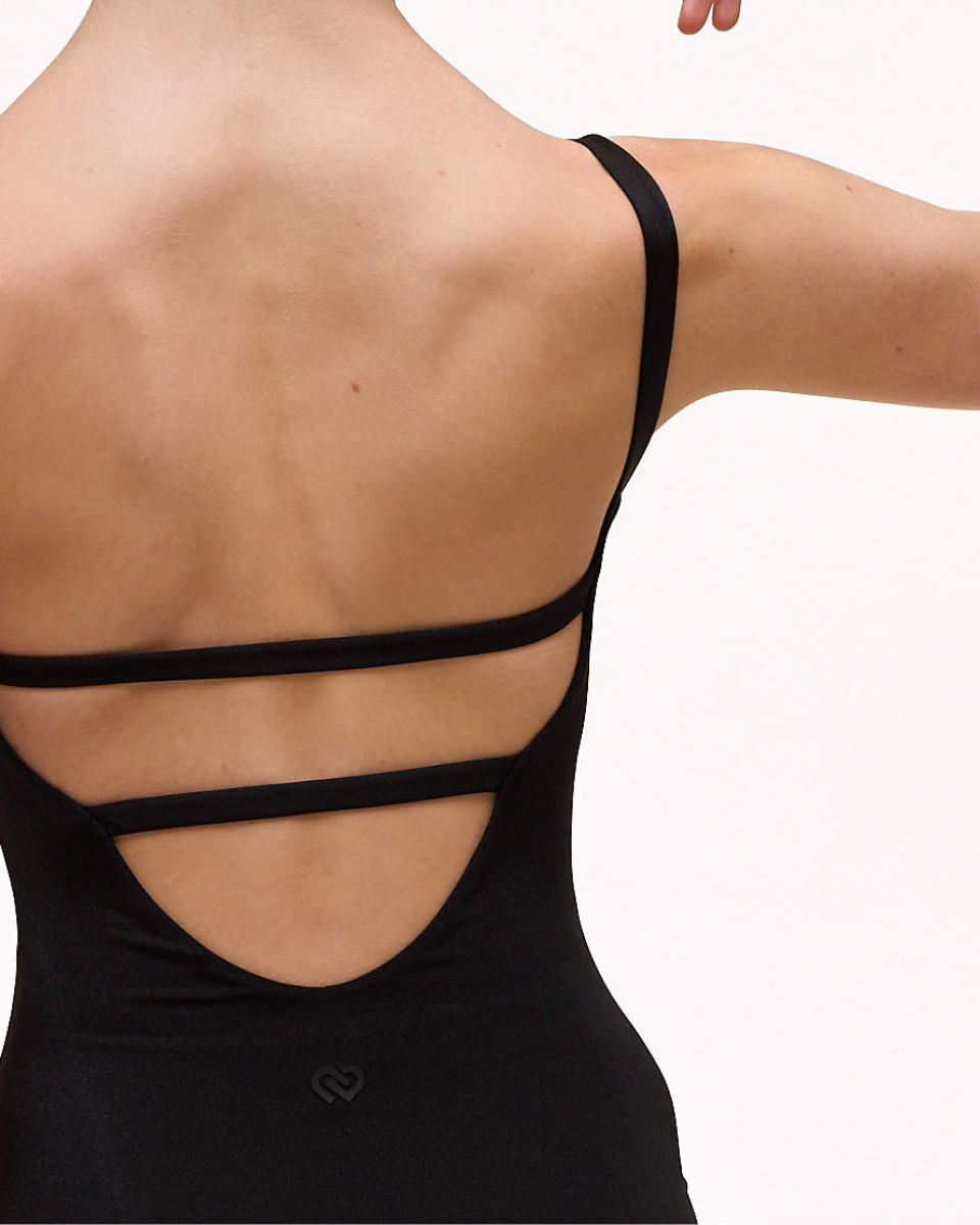Alix Nela Black Gloss Leotard Super High Cut