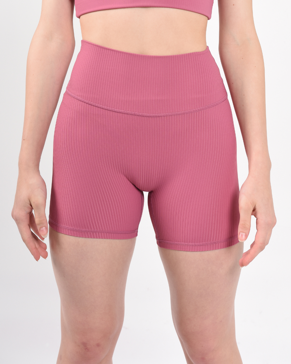 Ribbed Bike Shorts French Rose