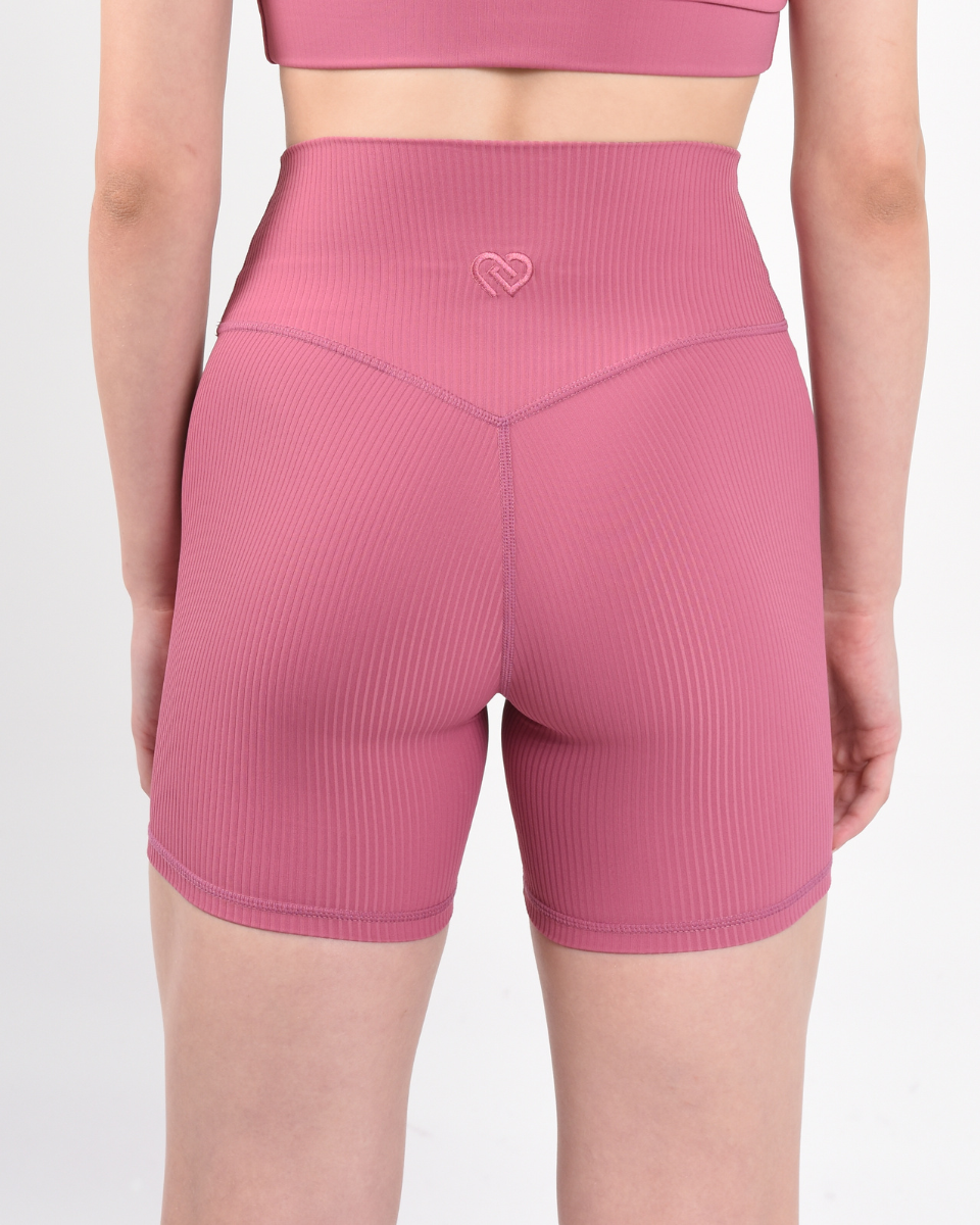 Ribbed Bike Shorts French Rose