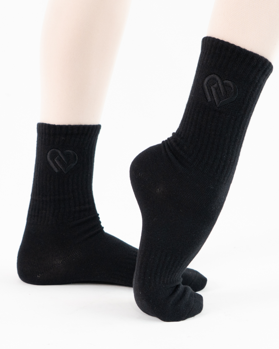 All Black Crew CDW Socks