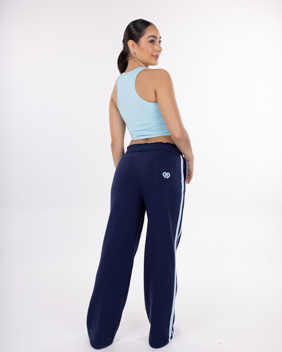 Straight Leg Track Pants Navy