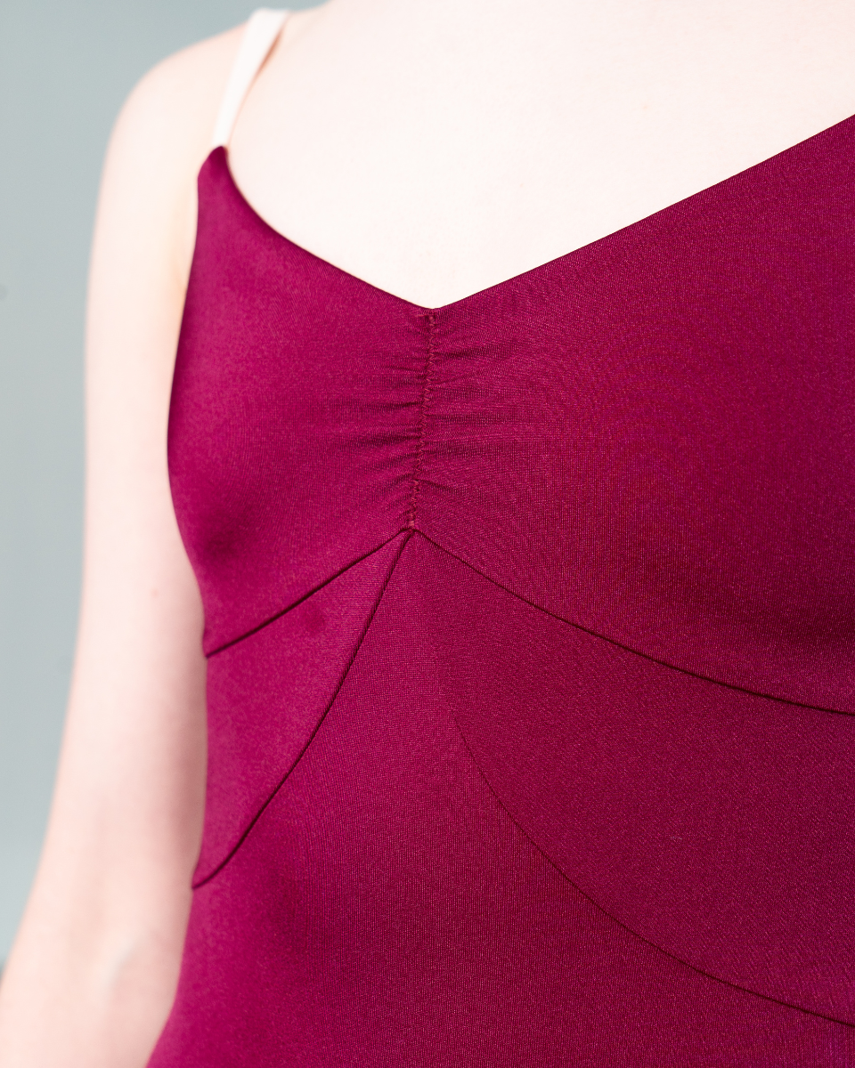 Nela Mulberry Gloss Leotard Super High Cut