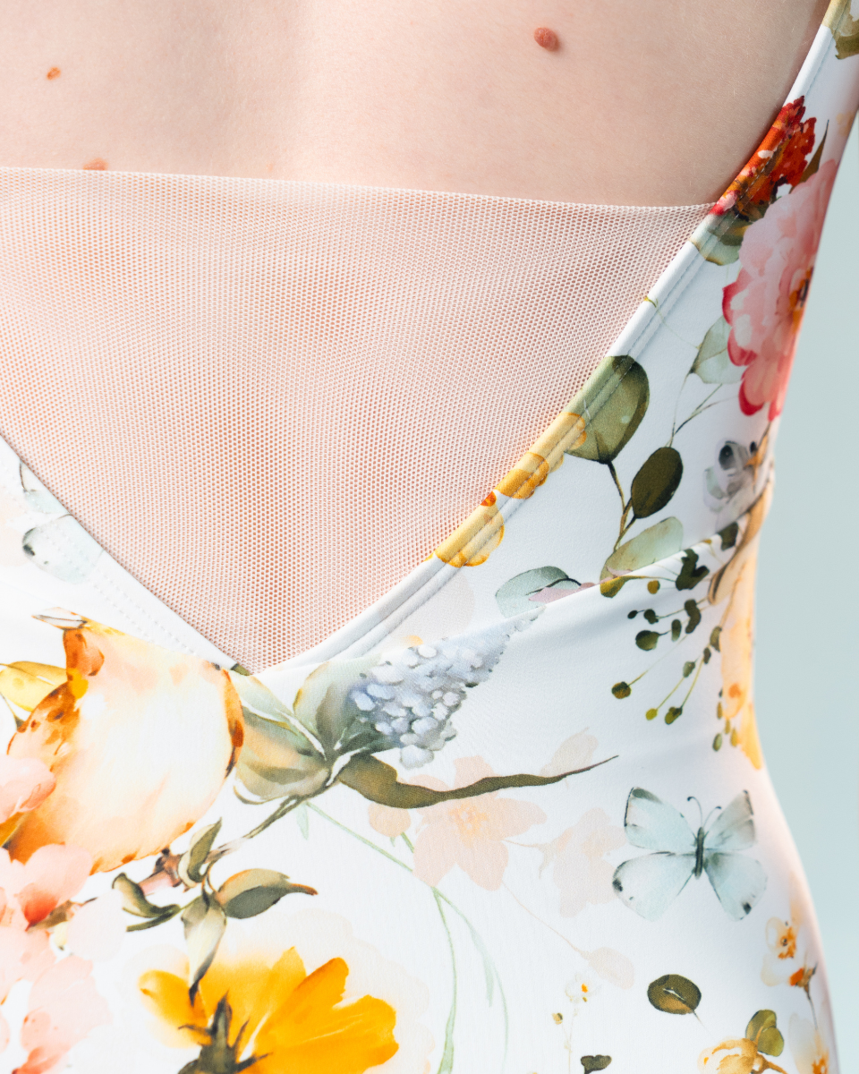Kendall Primavera Floral Leotard High Cut