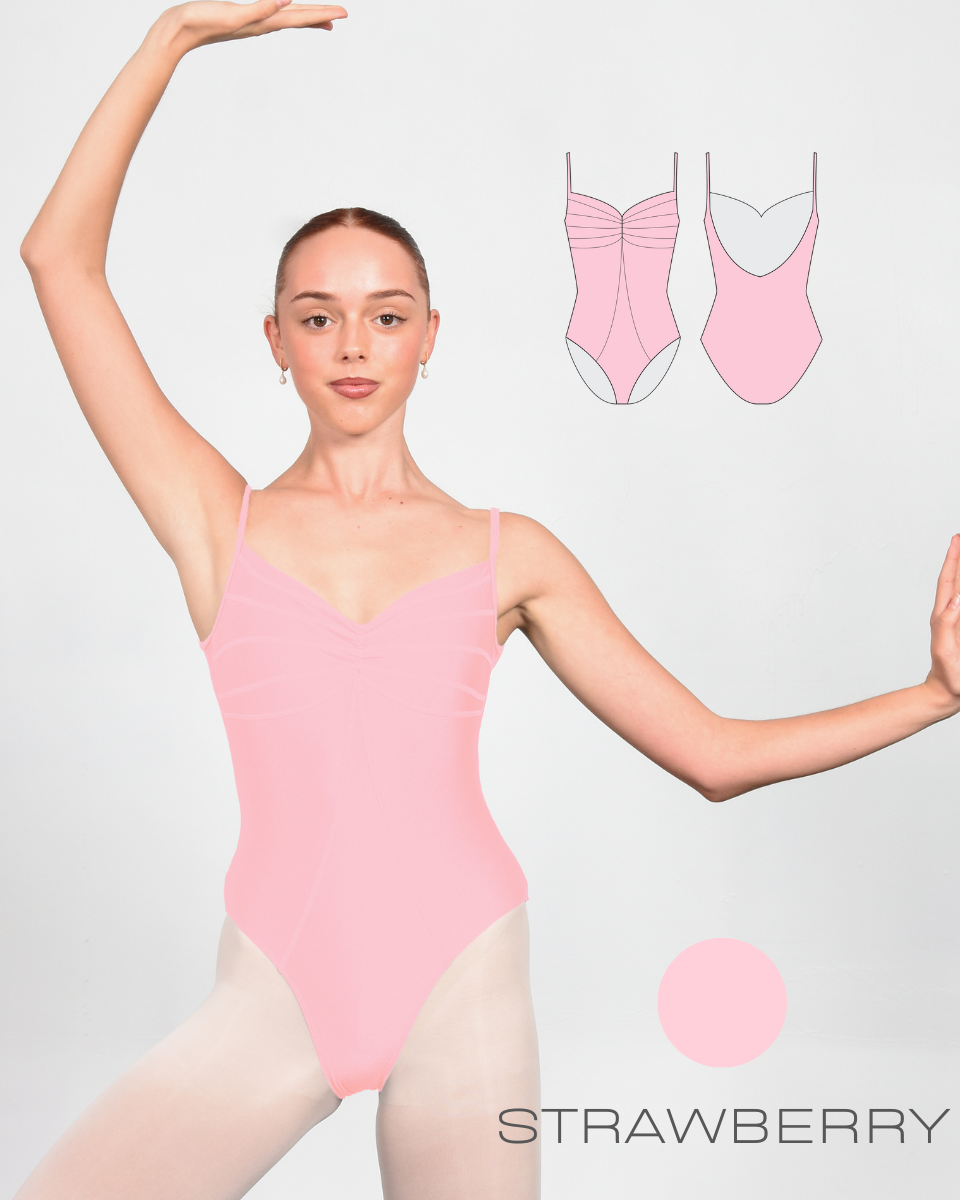 Custom Ariel Leotard Super High Cut - Strawberry