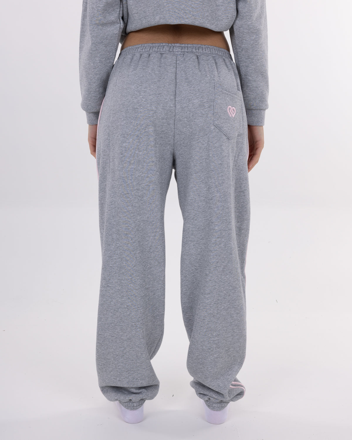 Cuffed Track Pants Marl Grey