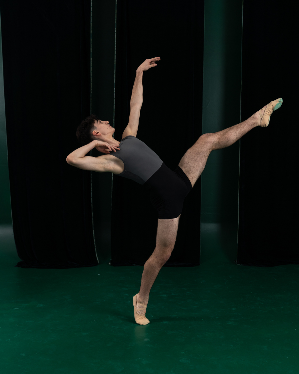 Steel Grey & Black Unitard