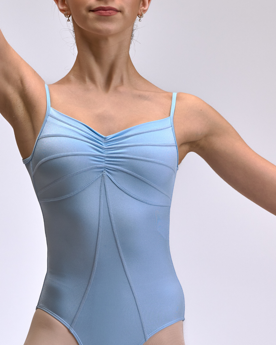 Ariel Chill Blue Gloss Leotard Super High Cut