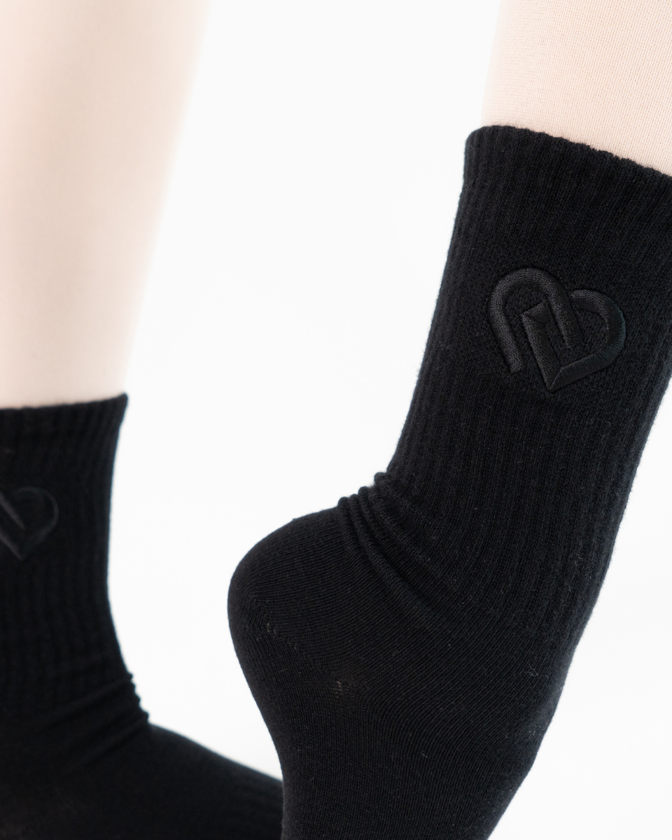 All Black Crew CDW Socks