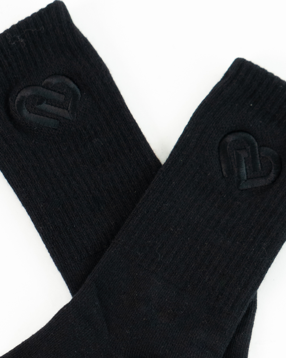 All Black Crew CDW Socks