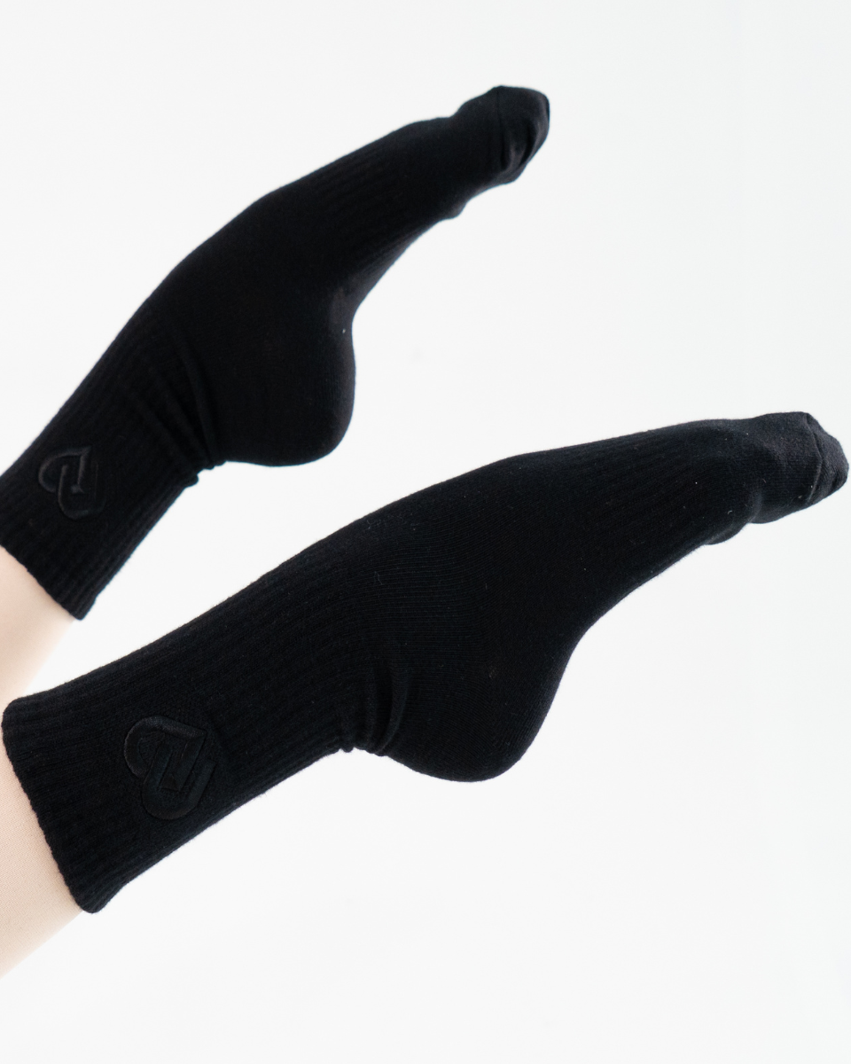 All Black Crew CDW Socks