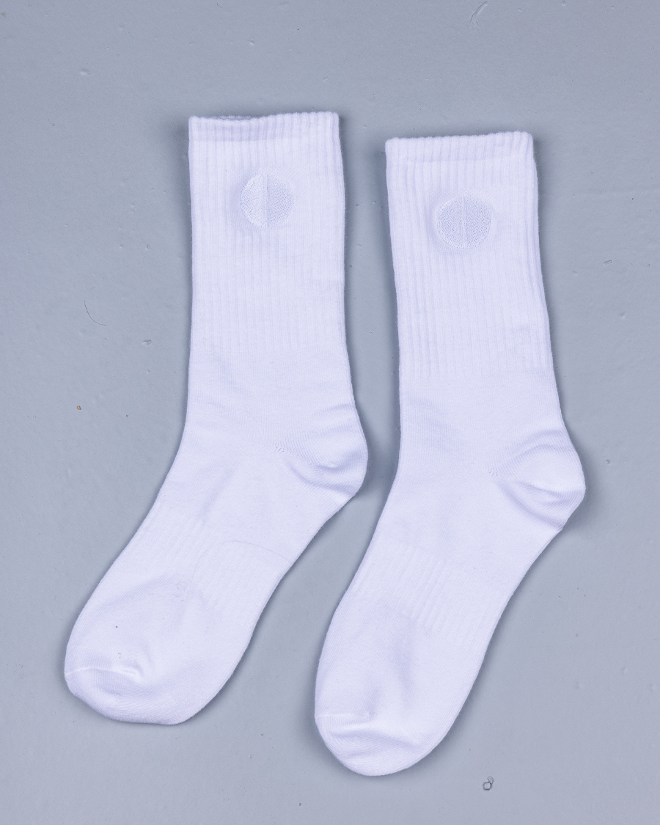 White Logo Crew Socks
