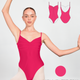 Custom Ariel Leotard Super High Cut - Highlighter Pink