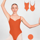 Custom Ariel Leotard Super High Cut - Mandarin