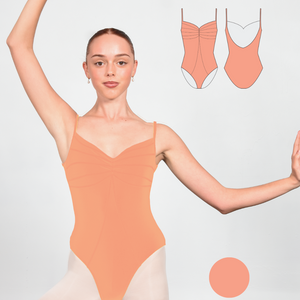 Custom Ariel Leotard Super High Cut - Peach Tea