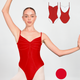 Custom Ariel Leotard Super High Cut - True Red