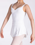 girl wearing white ballet skirt