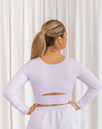 Pastel Lilac Crew Long Sleeve Crop - Claudia Dean World