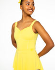 Female dancer wearing Sylvie Pineapple bright yellow ballet skirt